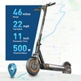 thumbnail image 2 of Hiboy MAX Pro Electric Scooter, 500W Motor, 46.6 Miles Long Range & 22 Mph 11" Pneumatic Tires, Folding Commuter Electric Scooter for Adults, 2 of 8