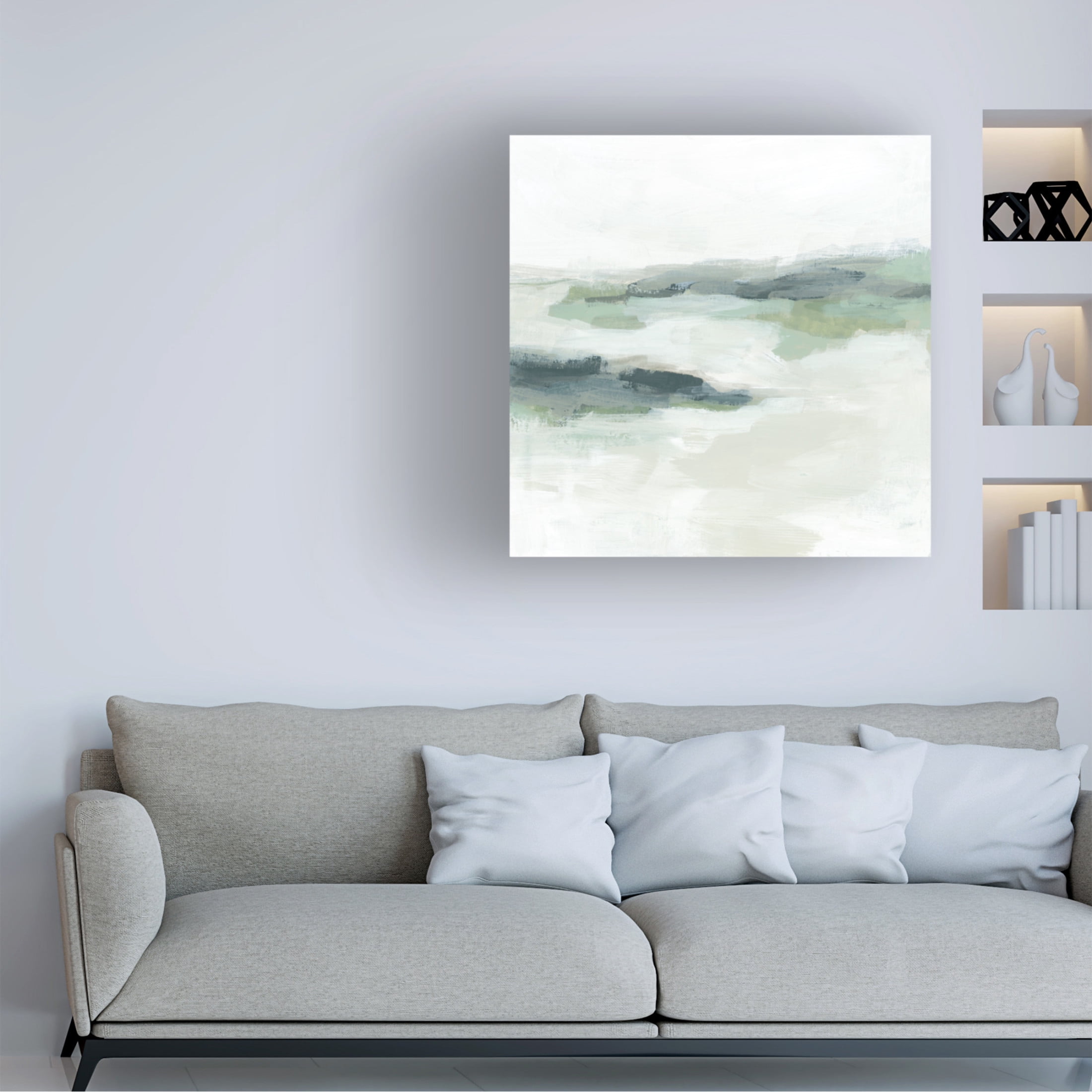 Canvas Wall Art - June Erica Vess 'Sage Coast I' Wall Art for Living Room, Bedroom, or Office Décor by Trademark Fine Art - 35 x 35 Inches
