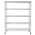 thumbnail image 3 of IVV 5-Tier Storage Shelf Heavy Duty Metal Utility Cart with Wheels for Home Garage, NSF-Certified, Silver, 3 of 8