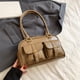 thumbnail image 5 of Bolso Hombro para Mujer Mano Boston Doble Bolsillo Cuero PU Axila (Caqui), 5 of 8