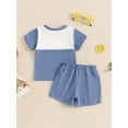 thumbnail image 3 of Suealasg Toddler Girls Clothes 1T 2T 3T 4T Baby Girl Summer 2Pcs Outfit Short Sleeve Checkerboard Print Tops Elastic Waist Shorts Set, 3 of 6