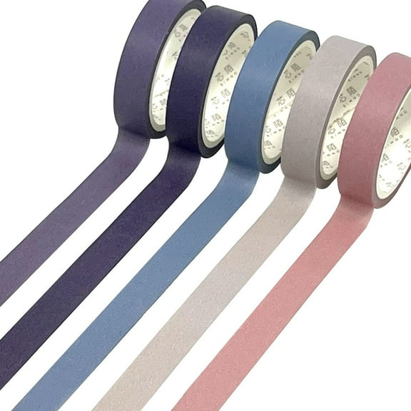 Wrapables Solid Color Washi Tape (Set of 5), 10mm x 5M, Storm