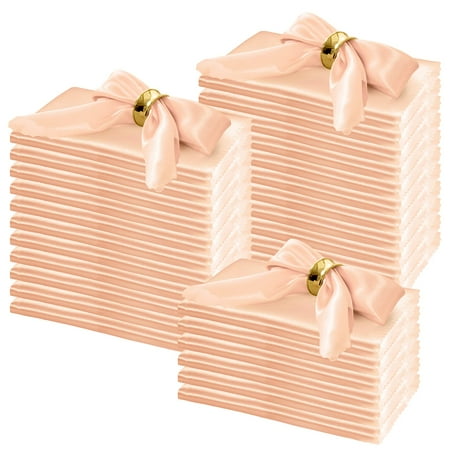 

Horbaunal 100 Pack Satin Napkins 20 x 20 Oversized Dinner Napkins with Floral Edges Soft Cloth Na