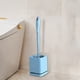 thumbnail image 5 of Escobilla de baño de mango largo con base magnética de pared sin taladro | Set de limpieza de inodoro de plástico gris, azul y rosa | Portaescobillas para baño de pie o de pared, 5 of 7