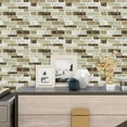thumbnail image 2 of DEWOO 10-Sheet Peel and Stick Kitchen Backsplash Tiles, 12"x12" Self-Adhesive Marble Multicolor Wall Tiles for Kitchen and Bathroom(Brown Marble), 2 of 10