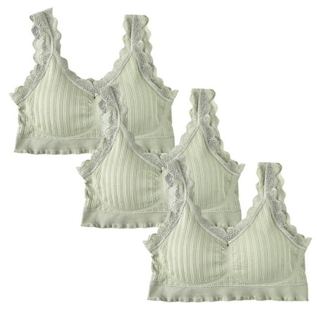 

3-Pack Women Bra Comfortable Lace U Shaped Back Wrap Chest Bottom Integrated Bra Everyday Comfort Bralettes Underwear Lingerie