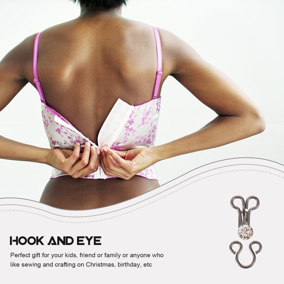 ELAYARD Sewing Hooks and Eyes Closure Metal 20Pcs 1.7x0.39in