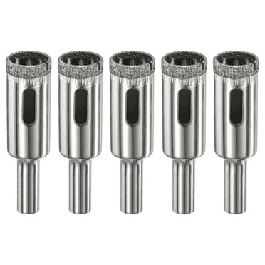 5-Pack Diamond Hole Saw Drill Bit, 0.55 Inch / 14mm Glass Drill Bit for Ceramic/Marble [Silver Tone]