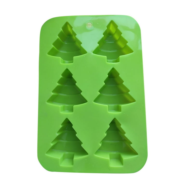 6 Christmas Tree Silicone Mold Cake Baking Mold Chocolate Candy Handmade  Soap Ice Cube Biscuit Moulds No-Stick Christmas Baking Trays Pan