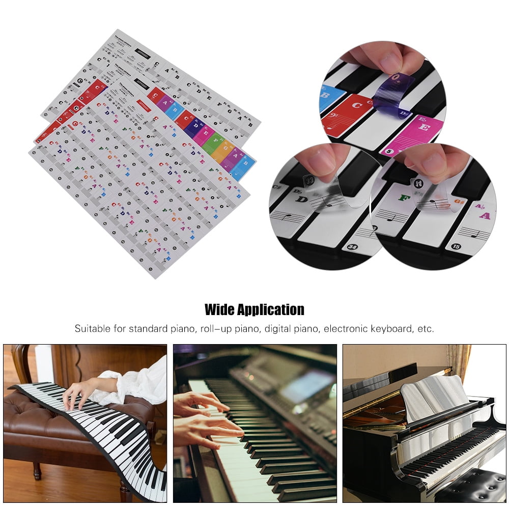 ammoon colored piano keyboard stickers for 37 49 61 88