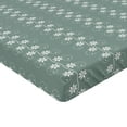 thumbnail image 2 of Ambesonne Spring Fitted Sheet, Rococo Influences Essence, Queen Size, Pale Sage Green White, 2 of 3