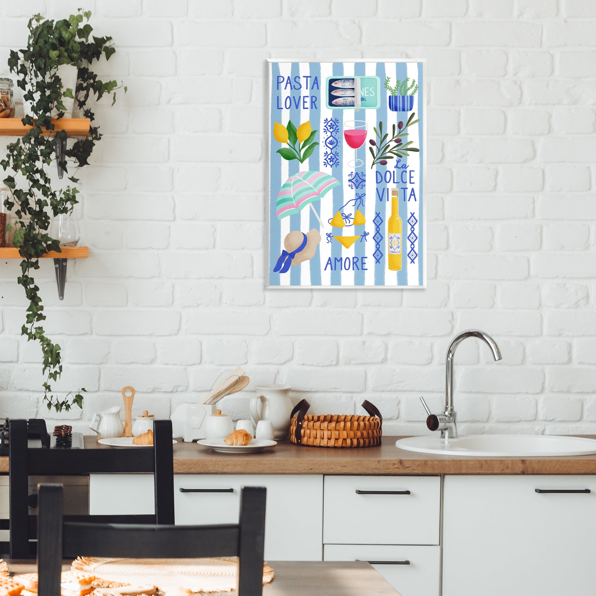 Stupell Industries Pasta Lover Mediterranean Wall Plaque Art, design by Metka Hiti