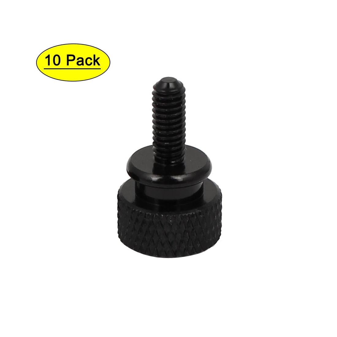 Computer PC Case Shoulder Type Knurled Thumb Screw Black M4x10mm 10pcs