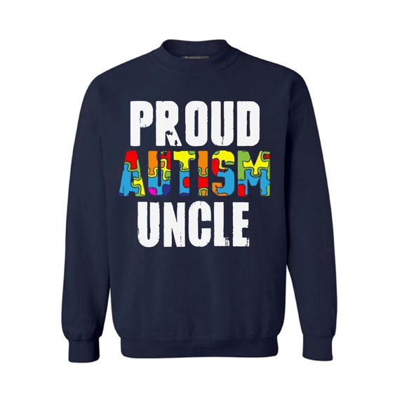 Awkward Styles Proud Autism Uncle Sweatshirt Autism Awareness Sweater Autism Uncle Sweatshirt Autism Awareness Gifts Autism Sweater for Men Family Autism Sweatshirts Support Sweater Gifts for Uncle