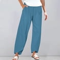 thumbnail image 2 of Chroia Cotton Linen Pants For Women Summer Lightweight Comfy Capri Lounge Pants With Pockets, 2 of 8