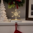 thumbnail image 4 of Northlight LED Lighted Wire Snowflake Christmas Stocking Holder - 6.25" - Silver, 4 of 9
