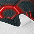 thumbnail image 5 of Homewish Red Glowing Gaming Pad Bed Spread Queen,Geometric Hexagon Queen Coverlet Set,3pcs, 5 of 7