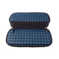thumbnail image 5 of Lsque Blue Black Plaid Printed Big Capacity PU Leather Pencil Case Large Pencil Pouch Stationery Pen Bag Pencil Holder for Teen, 5 of 6