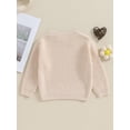 thumbnail image 4 of Bagilaanoe Toddler Baby Girl Knitted Sweater Long Sleeve Floral Pattern Pullover 3M 6M 9M 12M 18M 24M 3T Kids Warm Jumpers Tops Fall Loose Knitwear, 4 of 9