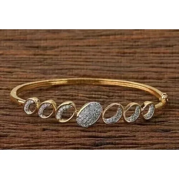 3Ct Round Cut Lab-Created Diamond Women's Tennis Bracelet Szie 7" 14K Yellow Gold Plated