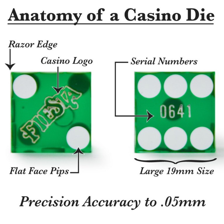 Brybelly Cancelled 19mm Casino Dice Used at Fiesta Casinos Pair of