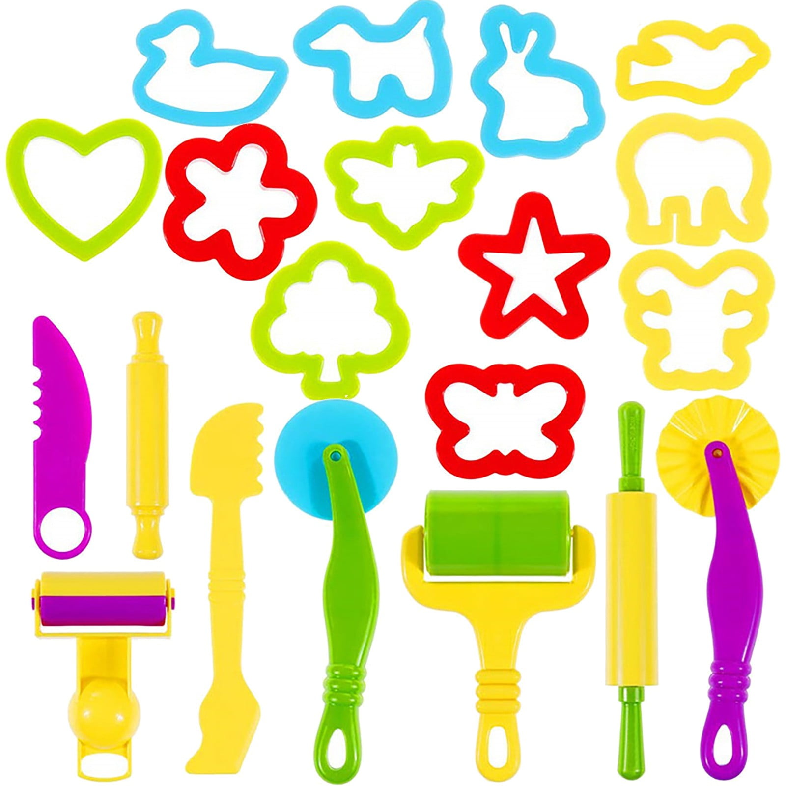 Dough Kids Tools Play Set Modelling Doh Clay Craft Rolling Pins Cookie Cutters 