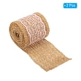 thumbnail image 3 of Unique Bargains 2.4' Wide 2.2 Yards Burlap Ribbon Lace Roll Wrapping Fabric Crafts Roll Pink 2 Pack, 3 of 6