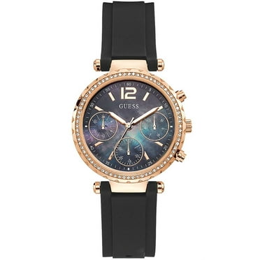 GUESS ROSE GOLD TONE CASE ROSE GOLD TONE SILICONE WATCH GW0113L2