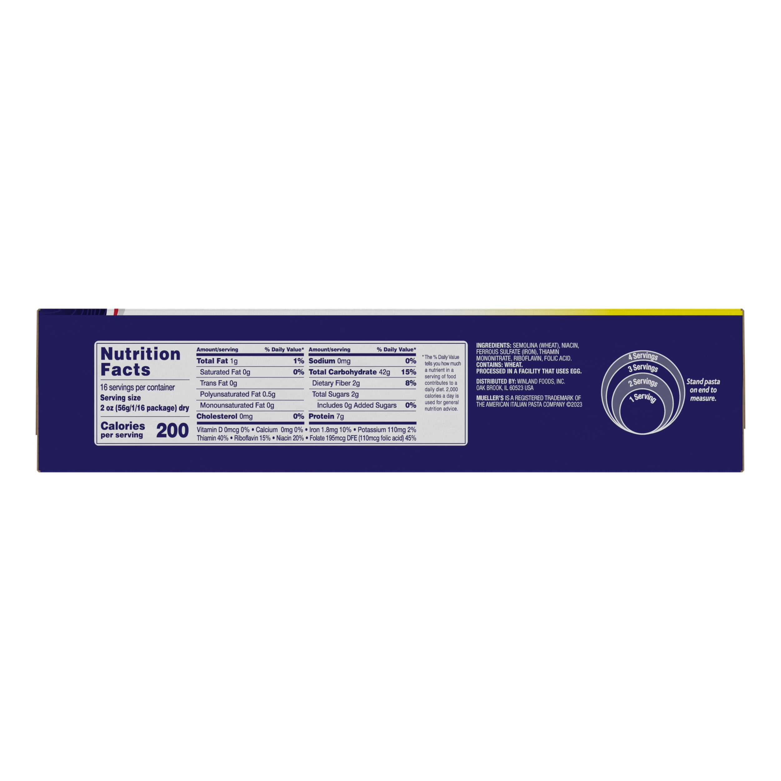 (3 pack) Mueller's Sodium-Free, Cholesterol-Free Thin Spaghetti Pasta, 32 oz (Shelf-Stable)