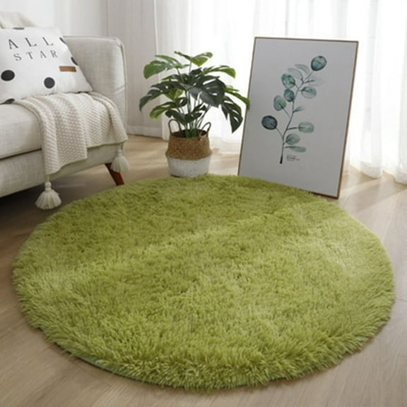 Nvzi Area Rug, 1 Piece Green Rotundity Rug 15.75×15.75in - Washable Rugs, Soft Rug for Bedroom, Area Rug for Bedroom, Non-Slip Rug for Living Room, Indoor Round Area Rug,Durable Rug