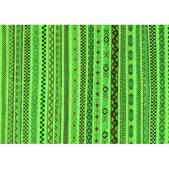 Ahgly Company Indoor Rectangle Abstract Green Modern Area Rugs, 7' x 9'