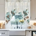 thumbnail image 4 of Blue Broccoli Swag Valances for Windows 2 Pack Vintage Flower Victorian Style Swag Kitchen Curtains 45 Inches Long Rod Pocket Short Window Treatment for Kitchen Bathroom 36"x45", 4 of 8