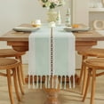 thumbnail image 4 of AUQ Table Runner,Handcrafted Jacquard Design Table Cover,Minimalist and Rustic Style Table Runners,33*183cm,Style1, 4 of 4