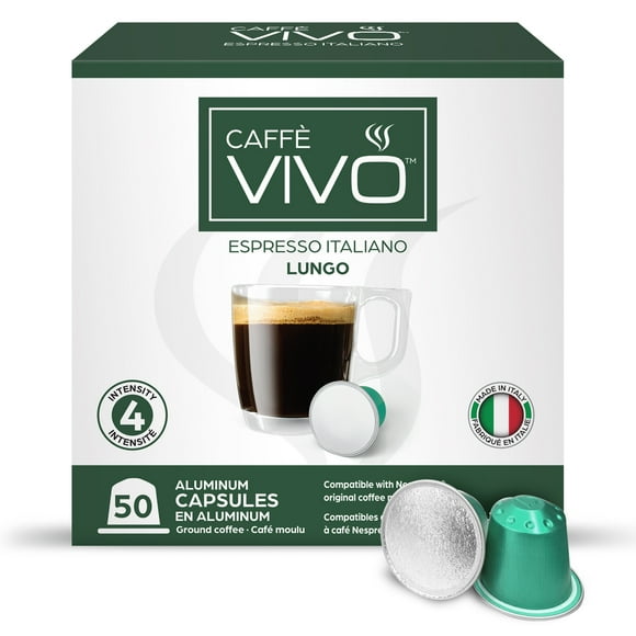 Caffè VIVO Espresso Italiano Lungo (50 Nepresso Compatible Capsules)