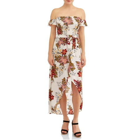 Smocked Dress - New Look Juniors' Smocked Off The Shoulder Floral Maxi Dress