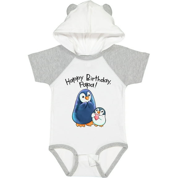 Inktastic Happy Birthday, Papa- Cute Penguins Boys or Girls Baby Bodysuit