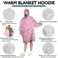 thumbnail image 5 of Wearable Oversized Blanket,Pink Breast Cancer Wearable Blanket Hoodie for Adults,Cozy Hooded Blankets with Super Pockets,Super Warm Fuzzy Pullover for Women & Men, 5 of 6