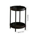 thumbnail image 3 of End Table for Living Room, Small Round Side Table with Shelf, Modern Bedroom Sofa Table, Sturdy Plastic and Iron Frame Nightstand for Next to Chair(Black,A), 3 of 6