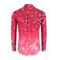 thumbnail image 3 of Fgvctg Mens Button Down Shirt Valentine's Day Long Sleeve Cotton Shirts Collared Trendy Blouse Date Day Love Heart Print Plus Size Business Casual Outfits Hot Pink M, 3 of 4