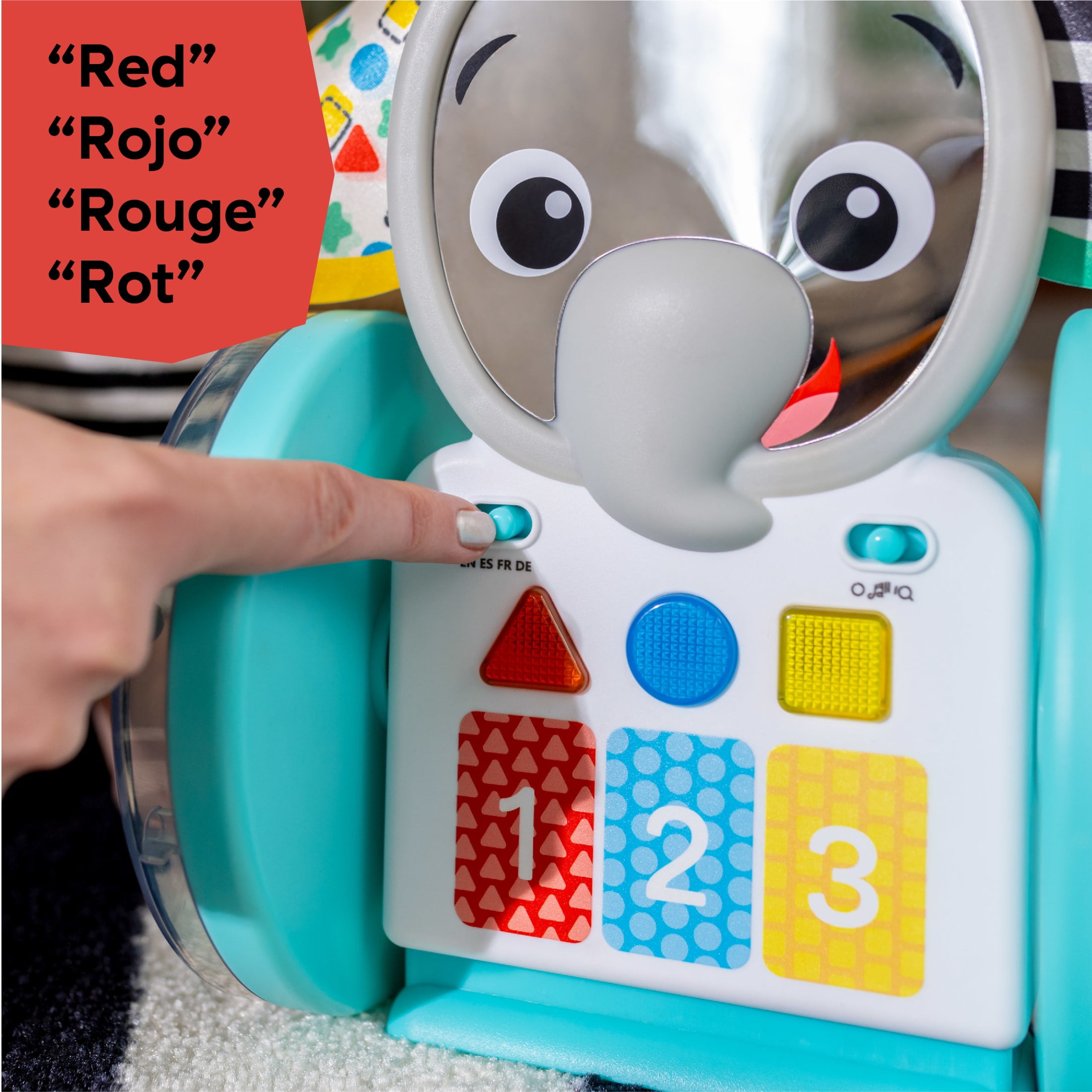 Baby Einstein Chase & Tap Earl Crawling Baby Toy, with Mirror and Music, Infants, Ages 6+ Months