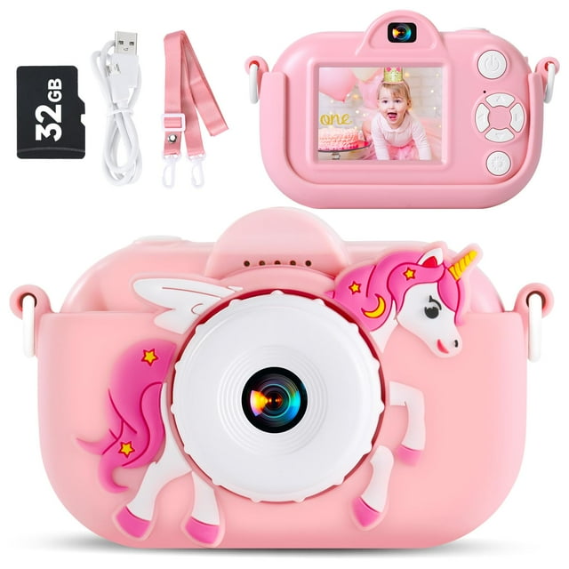 Cámara Infantil MAVOKIS Unicornio Digital con Tarjeta de 32GB Rosa
