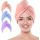 thumbnail image 1 of Toalla secador de pelo turbante, turbante para el cabello 3 piezas toalla para el cabello de secado rápido, turbante para el cabello de microfibra, muy absorbente, sujeción estable con botón, toalla, 1 of 8