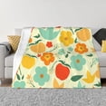 thumbnail image 1 of XMXT Throw Blanket, Colorful Cartoon Fruits Flowers Machine Washable Blankets for Sofa, 80 x 60 inches, 1 of 9