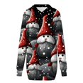 thumbnail image 4 of Women's Winter Dresses Fashion Women Christmas Prints Letter Print Hooded Pockets Sweatshirt Dress, Fall and Winter Comfortable Dress with Festive Design,Black,L, 4 of 5