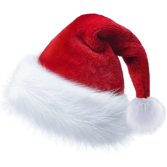 Christmas Adult Hat Classic Red White Color Stretchy Windproof No Brim Keep Warm Fabric Christmas Party Hat Adult Cap