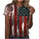thumbnail image 2 of Fiudx Ropa de Mujer Blusa de Manga Corta con Estampado Del Día de La Independencia para Mujer, Blusa con Cuello Redondo, 2 of 4