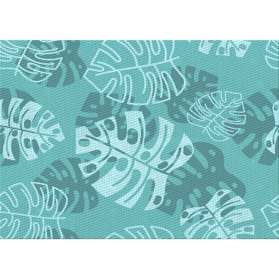 Ahgly Company Machine Washable Indoor Rectangle Transitional Light Sea Green Area Rugs, 8' x 12'