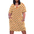 thumbnail image 2 of Vestido holgado con bolsillos y estampado de pastel de calabaza para mujer, verano 2025, 2 of 7
