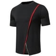 thumbnail image 3 of BLVB Workout Tops for Men Crewneck Short Sleeve Summer Shirts Irregular Hem Casual Gym Running Tee Blouse, 3 of 6