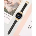 thumbnail image 5 of TOYOUTHS Leather Bands Compatible with Fitbit Versa 4/Versa 3/Fitbit Sense 2/Sense Band Women, Slim Thin Dressy Designer Premium Leather Strap with C-Shape Metal Buckle for Versa 3 4 Sense Smartwatch, 5 of 7